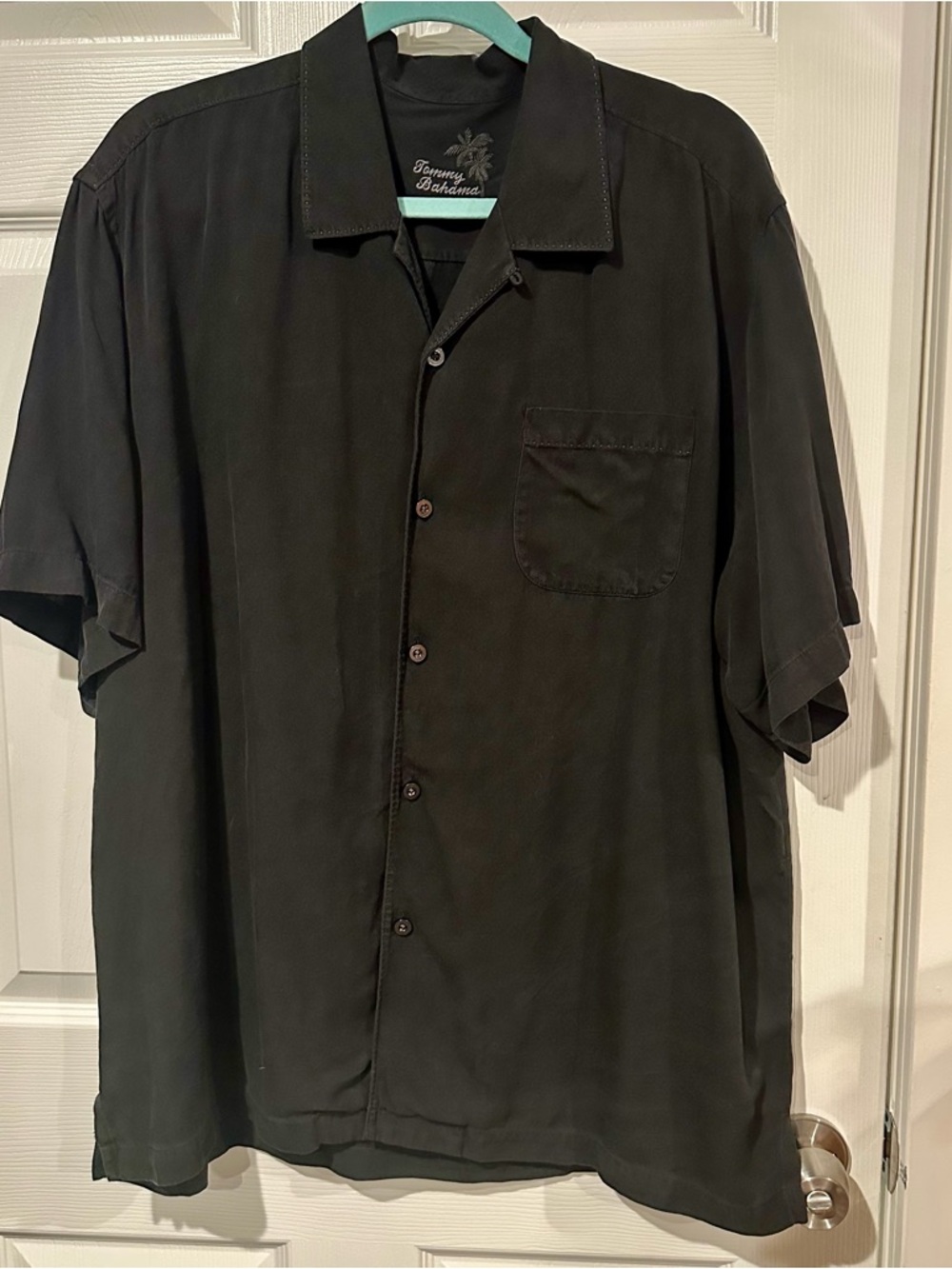 Tommy Bahama Men’s Black 100% Silk Camp Shirt XL